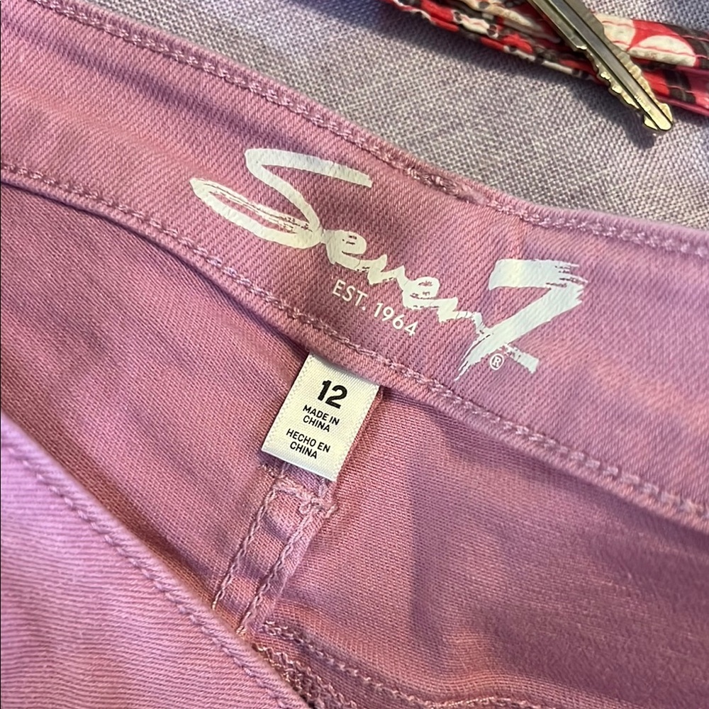 Pink Women's Denim Shorts Size 12 - Picture 4 of 5